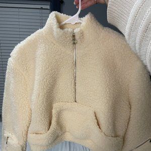Meshki Cropped Cream Sweatshirt Size Large